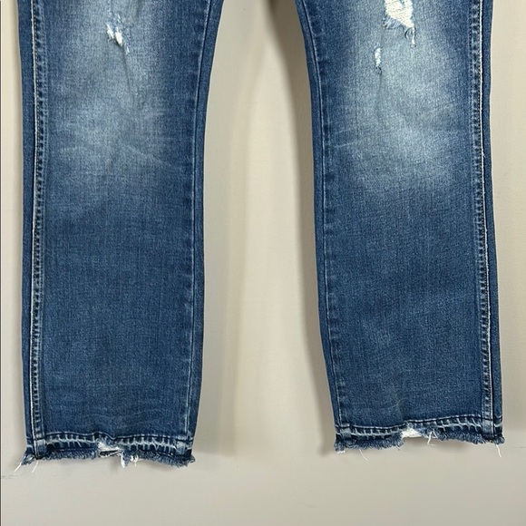 AMO Bex Jean Dreamer Destroy Distressed Boot Cut Revolve Raw Hem Sz 25 NEW - Picture 8 of 15